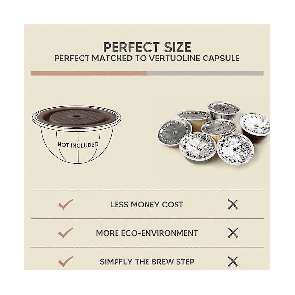 Påfyllningsbar kaffekapsel för Vertuo 230 ml kaffepads kaffemaskin, med 2 st återanvändbar silikon