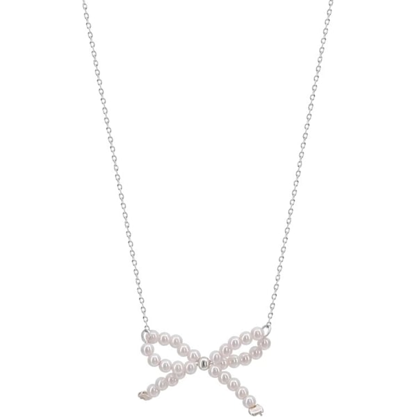 Sophisticated Bowknot Pendant Necklace with Artificial Pearl and Bows Earrings Choker Charm Versatile Accessory