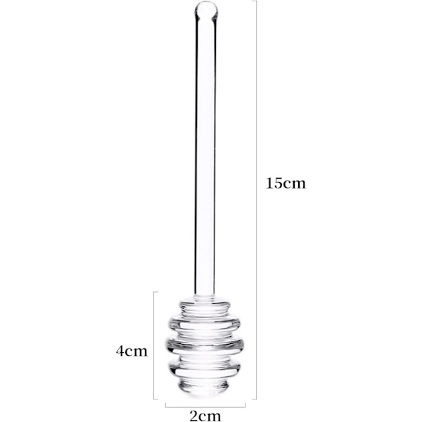 Honningdyp, 6 Tommer Klar Glas Honningdyp Pinde Sirup Dispenser Honning Ske Reusable Kaffe Te Cocktail Rørpinde