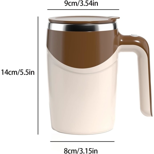Uppladdningsbar Självrörande Mugg, 380ML Automatisk Magnetisk Omrörarmugg för Kaffe, självrörande kaffemugg, magnetisk omrörarkopp D Rechargeabl