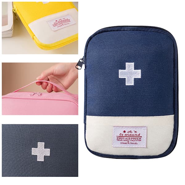 Mini Bärbar Medicinväska Mini Tom Medicinväska Multifunktionell Utomhusväska Red Extra Large
