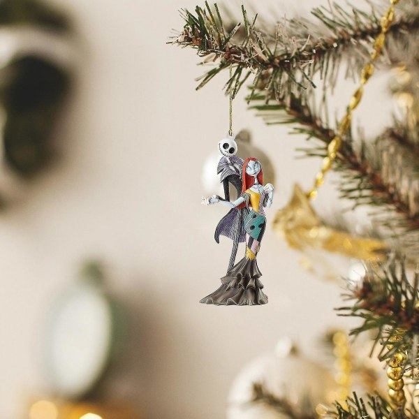 6 stk Akryl Juletrærpynt Hengegave Tim Burtons The Nightmare Before Christmas Jack og Sally