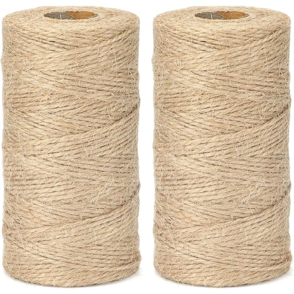 Jutehyssing, Naturlig hagehyssing, 2-tråds kunst- og håndverkshyssing i brun for DIY-håndverk; Hagebruk 1.5MM*200M