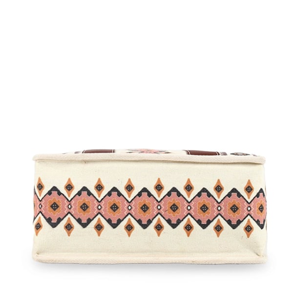 Wrangler Tote Taske Western Tasker til Kvinder Skuldertaske Boho Aztec Håndtasker NY Off-white S
