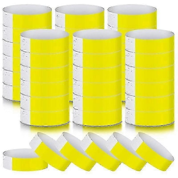 600 kpl Paperirannekkeita Neon Rannekkeet Vedenpitävät Käsirannekkeet Tapahtumiin Konsertti Neonväriset Tarrarannekkeet Juhliin Jyf yellow