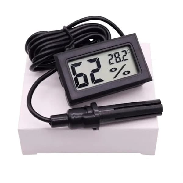 Hygrometer & Termometer - Måler luftfugtighed & temperatur Sort