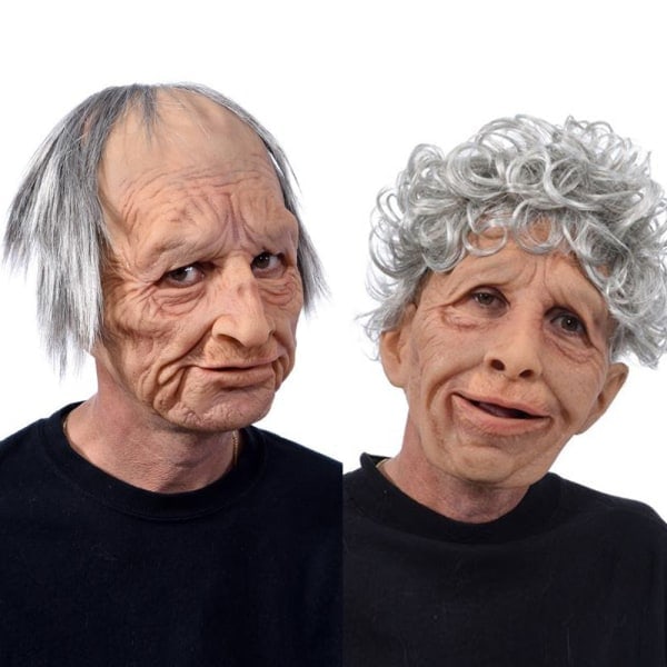 Realist Old Man Mask Latex Mask för Karneval Halloween A A
