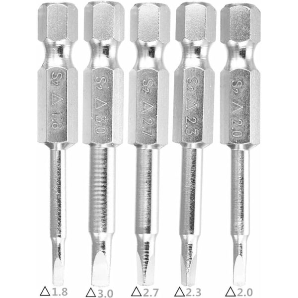 Kuusiohännäinen magneettinen kolmiopäinen ruuvimeisselibittisetti S2-terästä 5 kpl 50 mm 6,35 mm