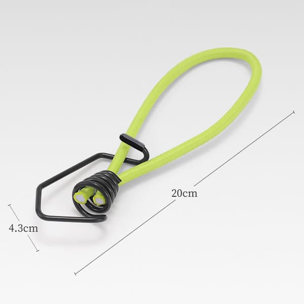 Elastiksnor med krog 6 mm reb Elastik Baldakin Bindere til Lastbiler Bannere Camping Sort Neon Green 20cm