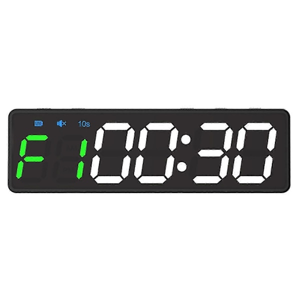 100% Helt Ny Gym Timer Ur Digital Interval Træning Fitness Stopur Nedtælling Træning Black
