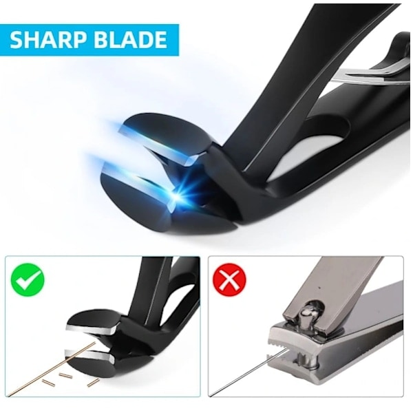 Negleklipper for eldre, ergonomiske tykke negleklipper for tånegler, rustfritt stål negleklipper, gave