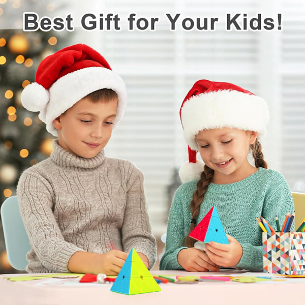 3x3 3x3x3 Pyramid Cube Smooth Speed Pyraminx Magic Cube 3D Puzzle Brain Teaser Stocking Filler för barn och vuxna Stickerless