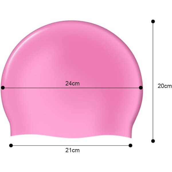 Badehætte til mænd og kvinder, badehætte til voksne, komfortabel pasform, vandtæt badehætte, unisex silikone badehætte Pink