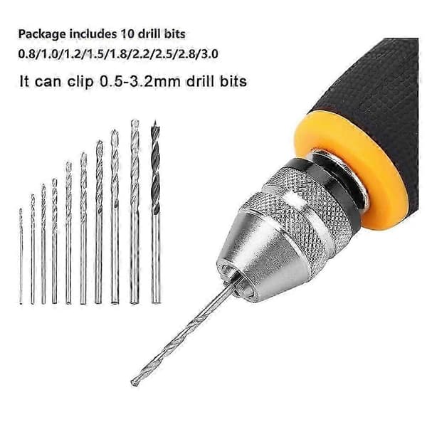 Manuell Drill Mini Hånddrill Verktøy Bærbart Verktøysett Liten Hånddrill drillpropell