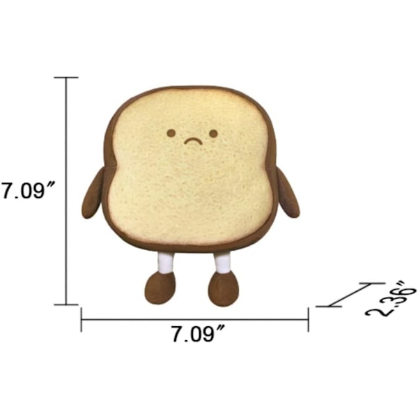 Toastkudde Rolig Mat Plysch Leksak Kuddar Små Söta Stoppade Plysch Toast Soffa Kudde (Toast, Brun)
