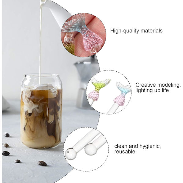 2 stk. Swizzle Stick Glas Oliven Pige Hjerte