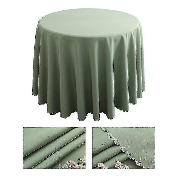 Gräsgrön Duk Bordsduk Bröllopsfest Födelsedag Överdrag Tvättbart Överdrag Polyester JO3 Diameter 300cm