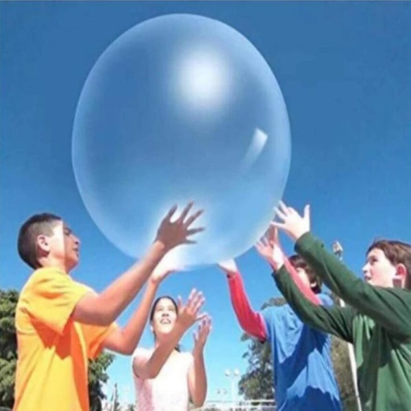120cm Stor Bubbelboll Magiska Bubbelbollar Transparent Studsboll Uppblåsbar Vattenboll Strandträdgård Boll Mjuk Blå Blue