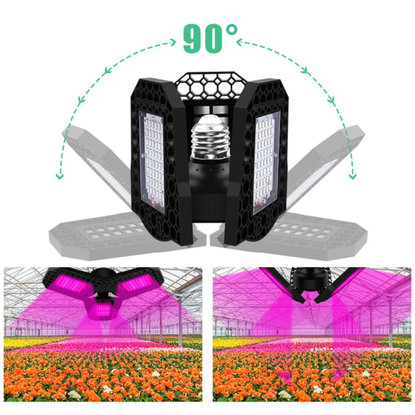 IP65 144LED 80W LED-vekstlys for planter - Innendørs plantevekstlys