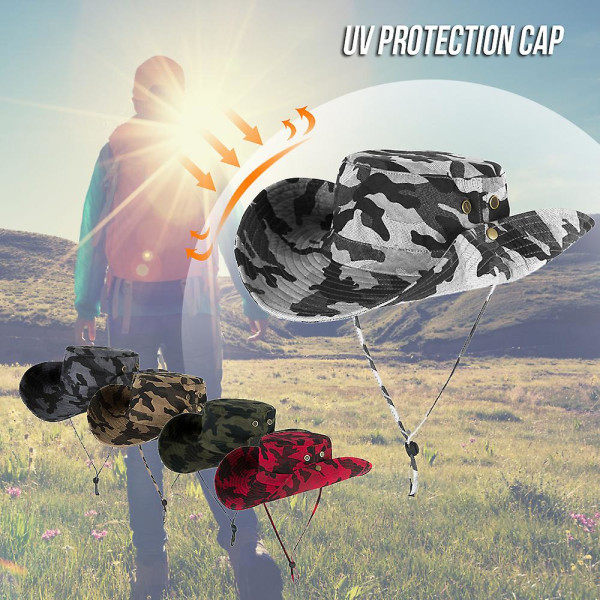 Outdoor Boonie Hatt Bred Brim Andningsbar Jakt Fiske Safari Solhatt 2