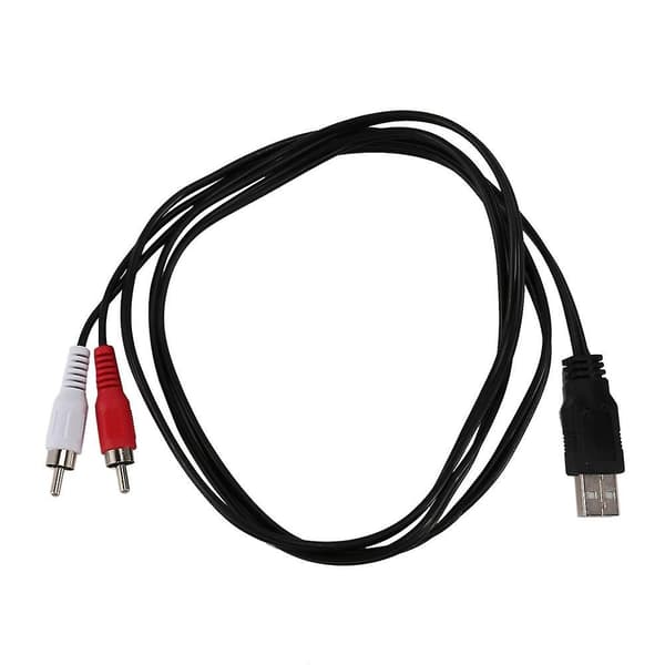 1,5 m USB A uros - 2x RCA phono AV-kaapeli TV Aux audio-videoadapteri