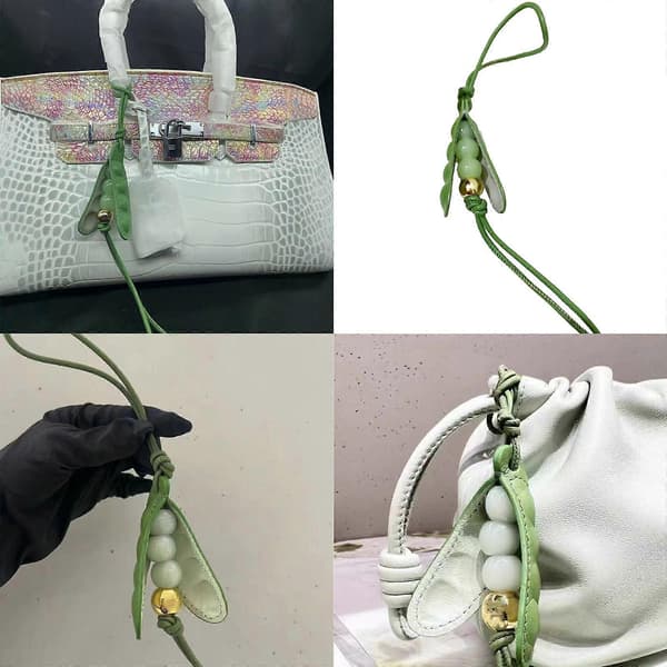 Multifunktionel Ærte Design Taske Charm Vedhæng Håndlavet Mode Nøgleholder Tilbehør med Robust Materialevalg