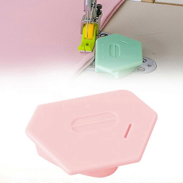Magnetisk Syguide til Symaskine, Polygonal Multifunktionel Syguide Kantguide med Skala Pink