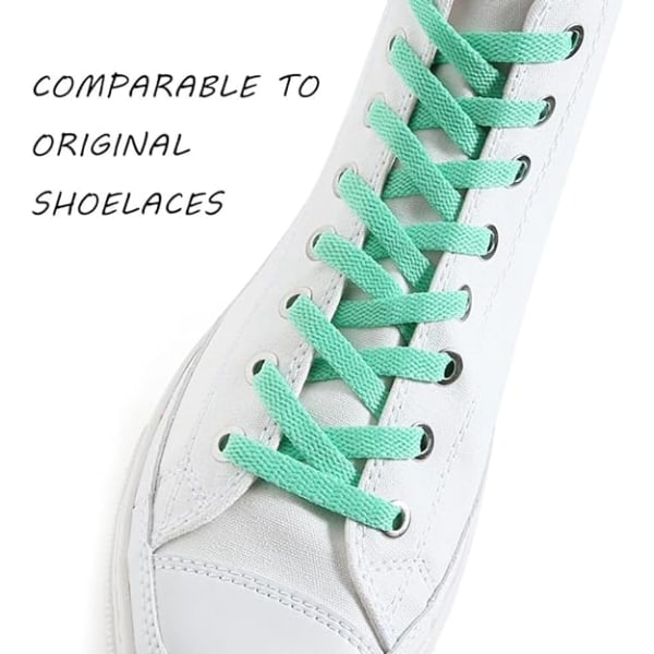 Platta tränings-skosnören, 8 mm breda skosnören för sneakers, premium tränings-skosnören, ersättningar för sportskosnören Mint Green 47"（120cm）
