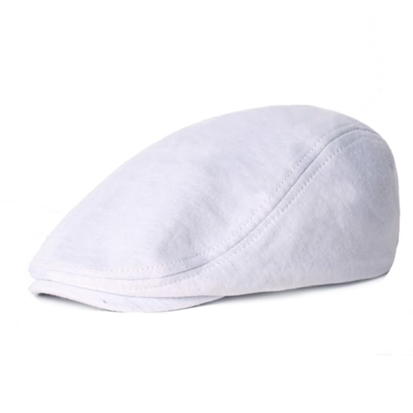 1st Cotton Caps Men Women Beanie Soft Casual Beret Solid Unisex Re White one size