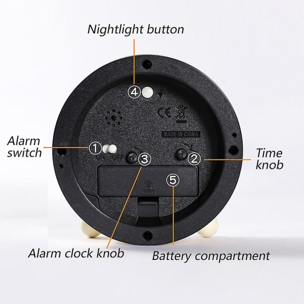 Barnens tecknade grafisk väckarklocka kreativ söt klocka