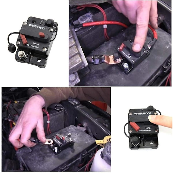 30A 40A 50A 60A 70A 80A 100A 120A 150A 200A 250A 300A AMP Strömbrytare Återställning 12-48V DC Bil Båt Auto Vattentät