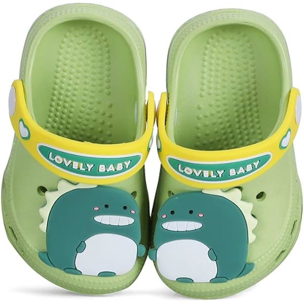 Børns drenge og piger have clogs sko skridsikre strand/pool dias børns sommer slippers Green Inhale 18.0cm