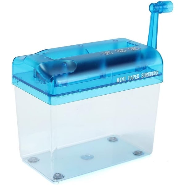 Mini Manuel Papir Makulator, Bærbar Kontor Hånd Papir Makulator til Papir blue