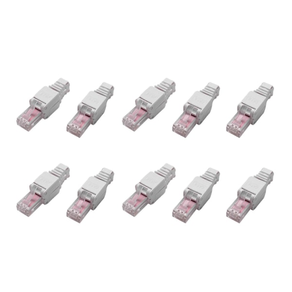 10 x Nettverkskoblinger Verktøyfri RJ45 CAT6 LAN UTP Kabelplugg