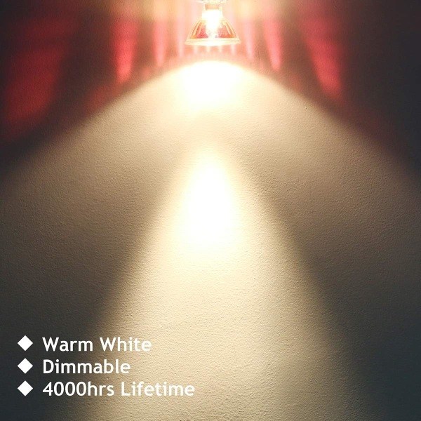 MR16 Halogeenilamput 35W 12V, GU5.3 Kohdevalaisin Himmennettävä, 4000 tuntia Erittäin Pitkä Käyttöikä, 2-nastainen Kanta 36° Valokeila, 3000K Lämmin Valkoinen Dikroinen 6 kpl