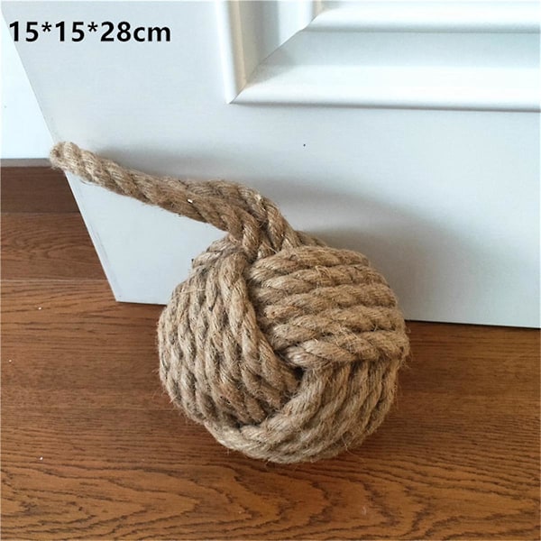 6 tum Dia. Apknuten Rep Knop Dörrstopp Nautisk Knop Dörrstopp Dekor Dukvikt