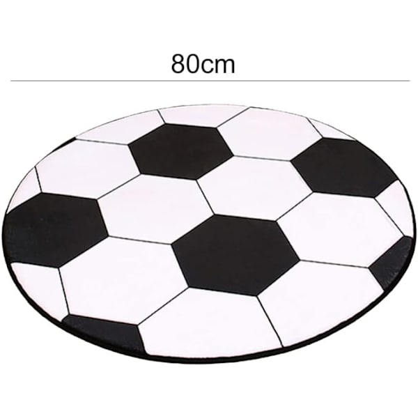 Lattiamatto 1 kpl Söpö Piirretty Jalkapallo Matto Pyöreä Jalkapallo Lasten Matto Kahvipöytä Tuolin Matto Käsintehty Matto (80cm/31.5tuumaa)