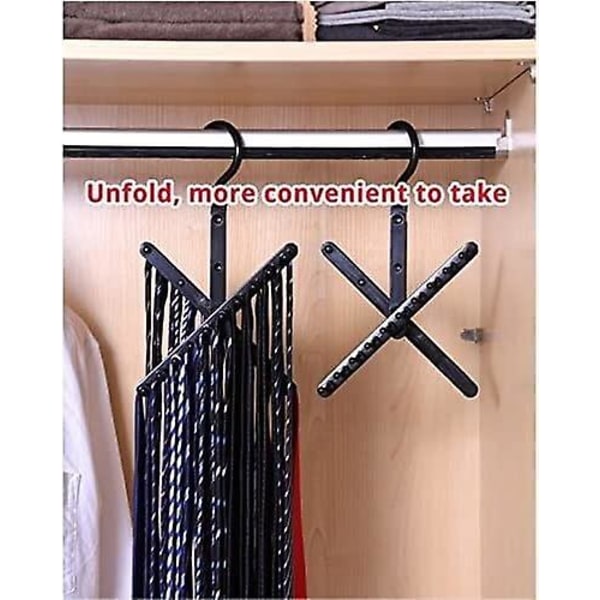 20 rader Tie Rack Bälte Scarf Hanger 360rotating Closet Organizer