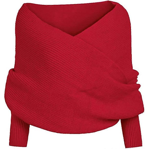 Multifunktionella Scarves, Damscarf, Capescarf, Vintermode, Unisex Red