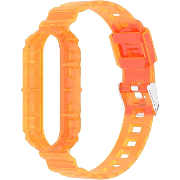 Smart klockarmband för Xiaomi Mi Band 7/6/5, transparent silikonklockarmband, ersättningsarmband handledsband för Xiaomi Orange