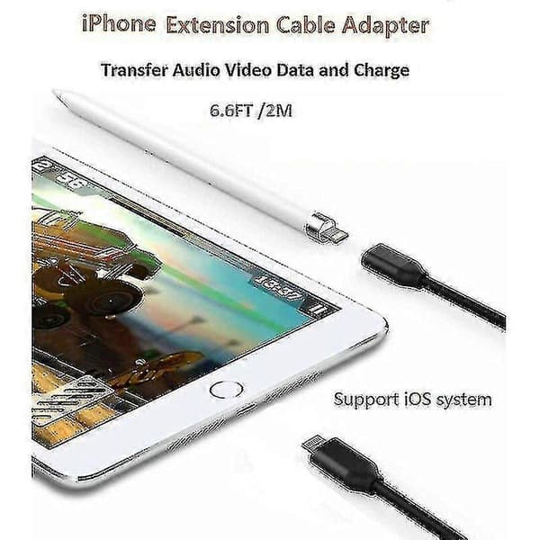 1m/2m Lightning Förlängningskabel Iphone Förlängningskabel Apple Mfi Certifierad Hona Till Hane Kontakt 2M