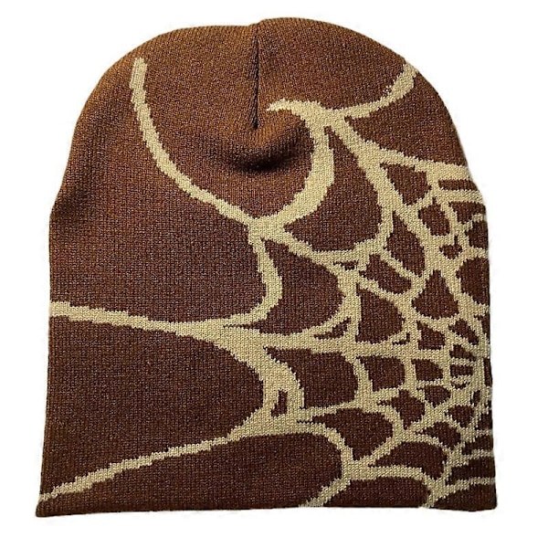Y2k Pipo Hämähäkinverkkohattu Y2k Neulottu Pipo Hattu Skullies Pipo Hämähäkinverkko Pipo Hattu Löysä Riippuva Pipo Lakki Pääkallolakki R