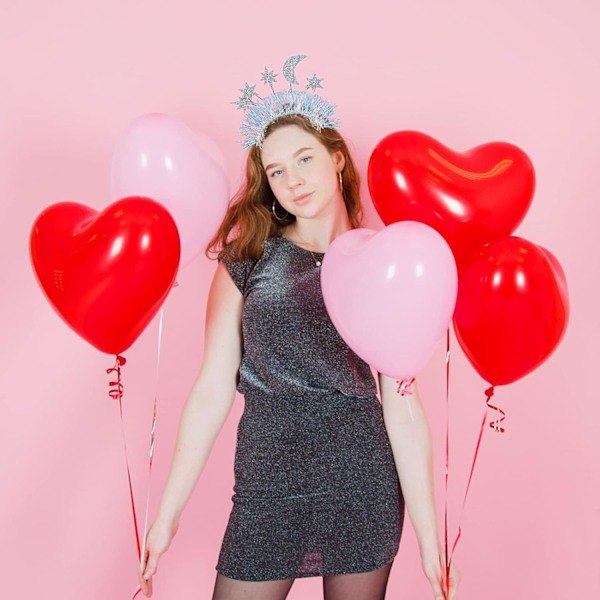 Joulu Glitter Sydän Tiara Kimalteleva Sydän Tiara Sydämen Muotoinen Koriste Tiara Punainen Sydän Glitter Tähti Tiara Päähine Hiustarvikkeet Silver