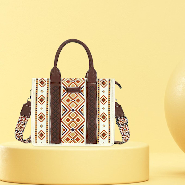 Wrangler Tote Bag Western Väskor för Kvinnor Axelremsväska Boho Aztec Handväskor NY Warm Yellow S