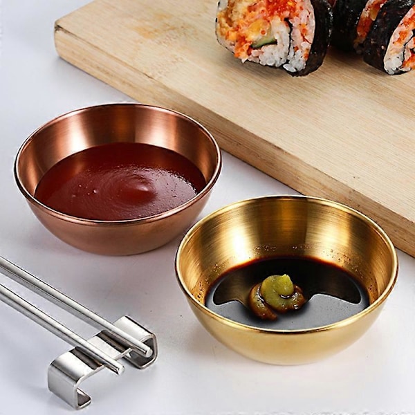 Krydderiskål Rund Rustfri Rustfrit Stål Husholdnings Lille Metal Sauce Tallerken til Hjemmet Primary Color