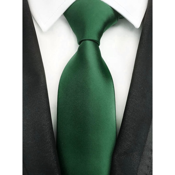 Herr slipsar enfärgad slips för män bröllop affärer formella slipsar Green