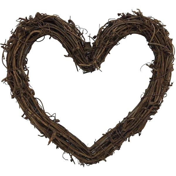 Hjärtformad naturlig vinrankskrans, DIY-bas för vinrankskrans, vinranksslinga för rustik julkrans, dörrkrans, heminredning, bröllopsfest