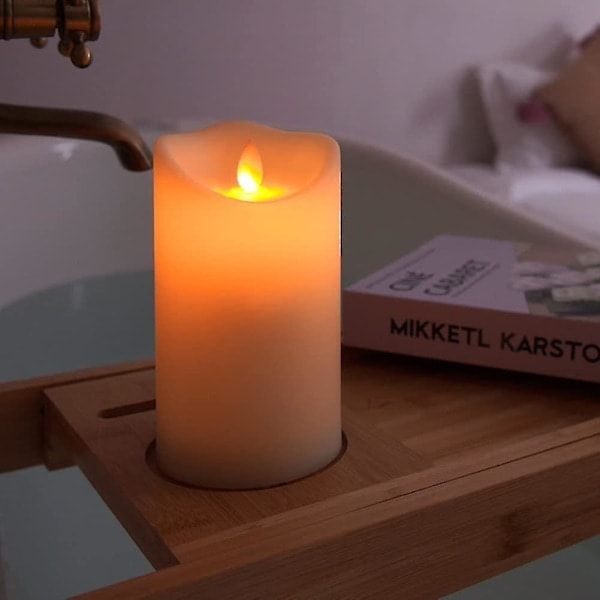 6 stk. 3,25 cm Udendørs Vandtætte Flammeløse Lys, Flakkende Bevægelig Flamme LED Lys, Batteridrevne Lys Fjernbetjening