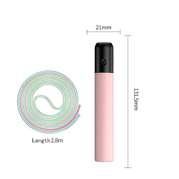 7 Färger i Ett Glödande LED Regnbågs Hopprep för Barn och Vuxna Lysande Träningsrep Ljusjusterbara Hopprep Djurkoppel light green handle