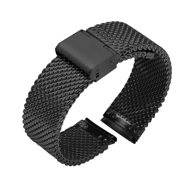 18mm 20mm 22mm 24mm Universal Milanese Klokkearmbånd Hurtigutløsning Klokkebånd Mesh Rustfritt Stål Rem Håndleddsbelte Armbånd Svart A Black 22mm